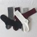 Vertical calf socks mid-height socks autumn and winter cotton socks solid color stockings for women_viptrois.com