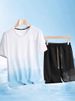 Men's Clothing Ice Silk Short Sleeved T Shirt Suit Men's Summer Sports Quick Drying Playing Ball Fitness Trend Half Sleeved Sports Running T Shirt_viptrois.com