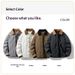 Nordmann Barn Men's Down Jacket 2025 Autumn Winter New Style Contrast Collar American Retro Cold-Proof Warm Lightweight Coat_viptrois.com