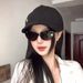 Spring Summer Solid Color Cotton Linen Duckbill Forward Women Face Slimming Lightweight Breathable Personality Beret_viptrois.com
