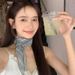 Korean Style Blue Plaid Narrow Long Silk For Women High-end Versatile Neck Scarf Thin 2025 New Model_viptrois.com