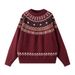 New Jacquard Christmas Knitted Sweater Men's Premium Lazy Autumn And Winter Casual Sweater_viptrois.com