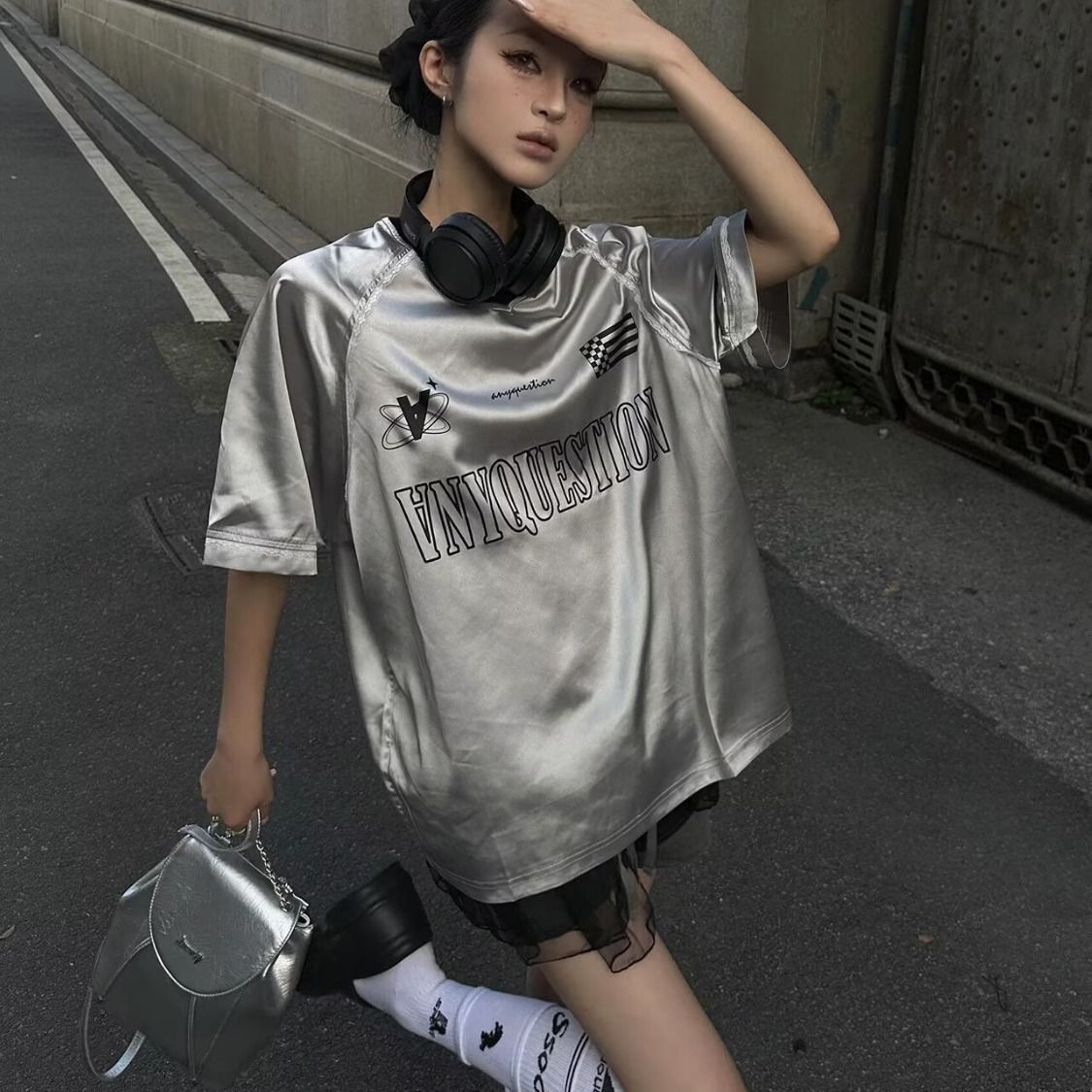 America Style Letter Prit T-Shirt Desig Sese Loose Casual Sports Jersey Top_viptrois.com