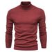 Men's Clothing Autumn And Winter New Casual Men's Solid Color Pullover Sweater Foreign Trade High Neck Men's Casual Sweater Cross Border Sweater_viptrois.com