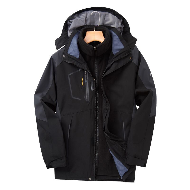 Men's Clothing Couple's Three-in-One Charge Clothing Outdoor Multifunctional Waterproof Warm Jacket Mountaineering Suit _viptrois.com