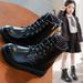Girls' short boots winter 2023 new Korean style British style fleece-lined children's Martin boots little girl princess single boots_viptrois.com