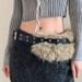Rabbit Fur Belt D.I.A OOTD Fur Belt Fashion Sexy Hot Girl Waist Seal Wide Belt_viptrois.com