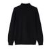 Pure Autumn Winter High-End Half Turtleneck Sweater For Men Korean Version Loose Casual Solid Color Mid-Neck Knitted Base_viptrois.com