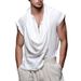 Men's Clothing Swing Collar Halter Neck Leisure Sports Solid Color Vest_viptrois.com