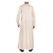 Men's Clothing New Style Mercerized Velvet Fashionable Collar Edge Arab Robe Round Collar High End Omani Robe_viptrois.com
