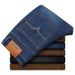 Men's Clothing Winter Youth Stretch Plus Velvet Jeans Men's Small Straight Slim Korean Style Warm Large Size Men's Denim Trousers_viptrois.com