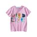 Mother & Kids Girls English Letters Simple Comfortable Casual Loose Printed T Shirt 2025 Summer New Girls Short Sleeved T Shirt_viptrois.com
