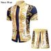 Men's Clothing Short-sleeved Court Retro Digital 3D Printed Shirt Shorts Suit_viptrois.com