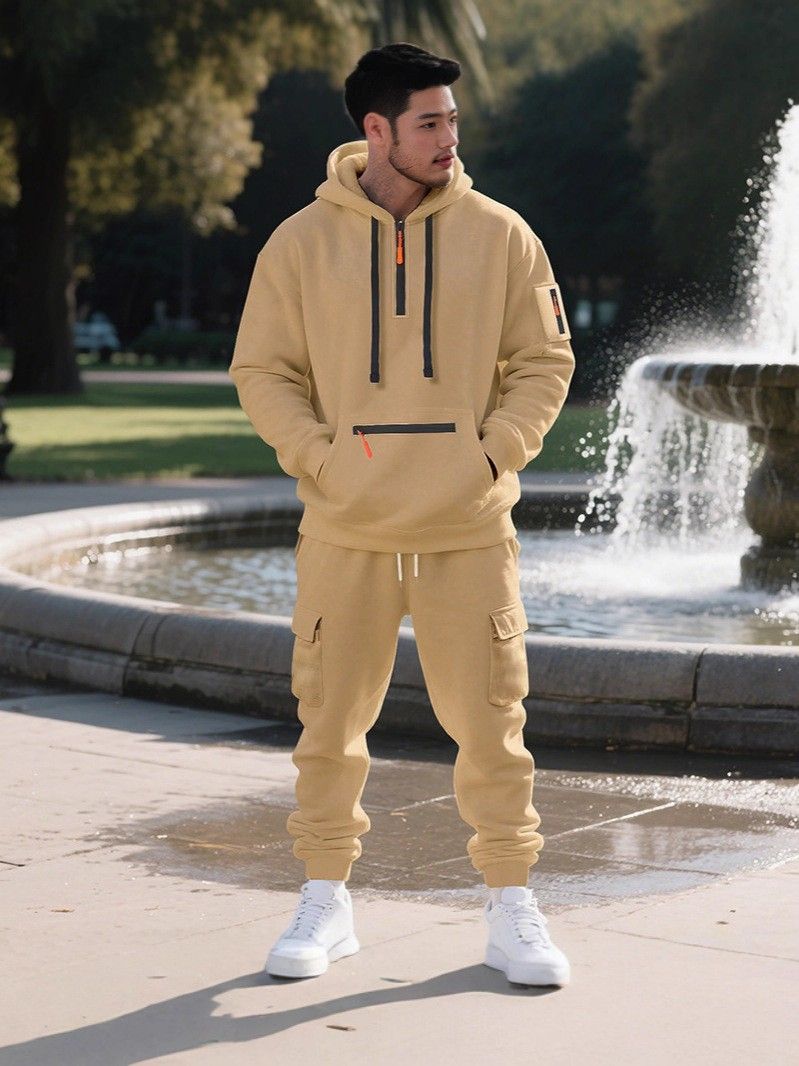 Heavyweight Fleece-Lined Hoodie & Joggers Set – Winter Streetwear For Men (S-XXXL) – Workwear Style_viptrois.com