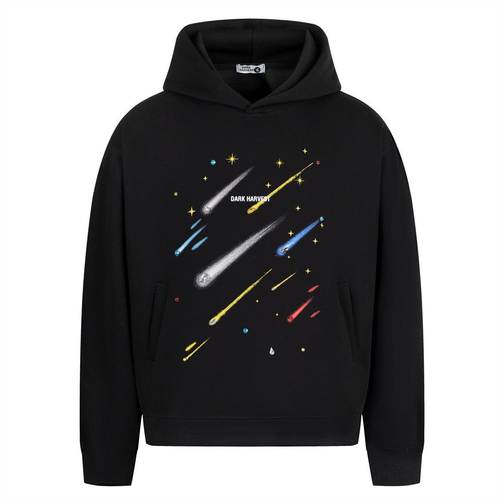 Ink Splash Color Diamond Decorated Hooded Sweatshirt Loose Niche Design Sense Personality Casual Men's Sports Shirt_viptrois.com