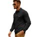 Men’s Heavyweight Long-Sleeve Polo Shirt – Winter Casual & Sports Top With Multi-Pocket Design (Navy/Black/Army Green, S-XXXL)_viptrois.com