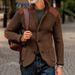 Men's Retro Knit Cardigan With PU Trim & Lapel Collar – Oversized Winter Sweater For Casual & Outdoor Wear_viptrois.com