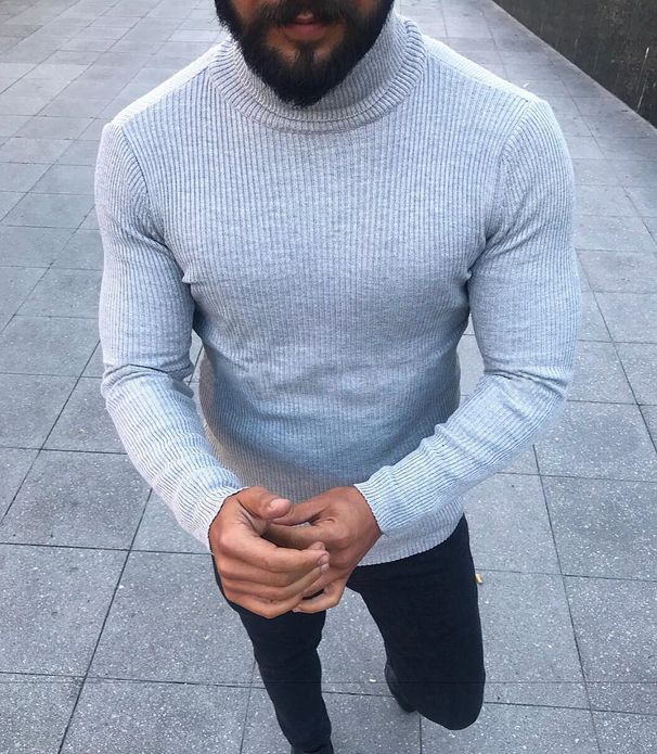 Loom 2019 New Cross-Border Hot-Selling Autumn Slim Fit Long Sleeve High Round Neck Pullover Knitted Sweater Top_viptrois.com
