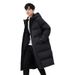 Men's Clothing White Duck Down Winter New Mid Length Down Jacket Men's Long Knee Length Thickened Korean Version Student Youth Chinese Opera Jacket_viptrois.com