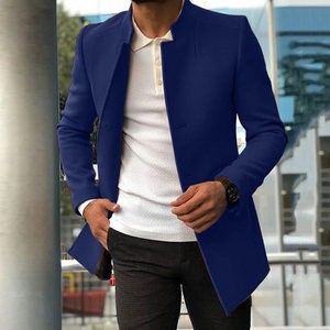 Men's Slim Fit Blazer Jacket – Lightweight Polyester Casual Coat (S-XXXL, Black/Khaki/Grey/Blue/Green)_viptrois.com