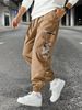 Men's Fashion Cargo Joggers With Multiple Pockets Loose Fit Breathable Drawstring Cuffed Long Pants_viptrois.com