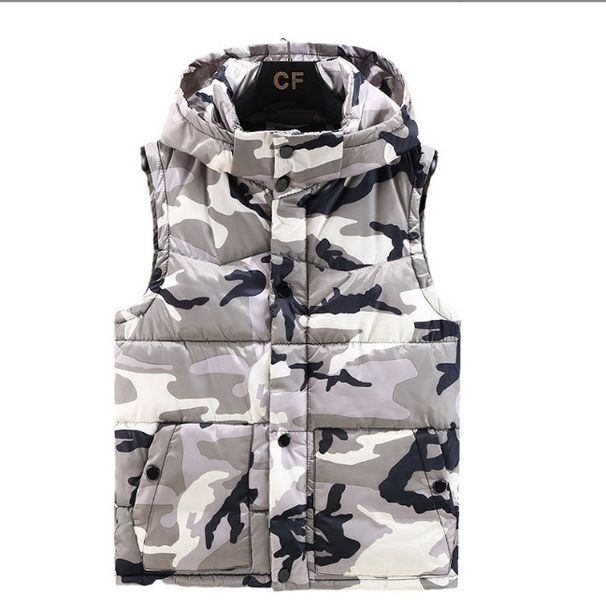 Men's Camo Hooded Puffer Vest – Winter Streetwear Zip-Up Sleeveless Jacket | Thickened Polyester Shell (S-5XL)_viptrois.com