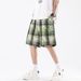 Men's Clothing 2025 Summer New Men's American Tie Dye Plaid Shorts Trendy Brand Fashion Loose Large Size Shorts Men's Pants_viptrois.com