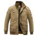 Men's Clothing Men's Vintage Work Jacket With Stand Collar & Embroidery - Lightweight & Heavyweight Options In Black, Khaki, Army Green_viptrois.com