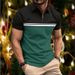Lapel Casual Fashion Lapel Chest Stripes Man Short Sleeve T-shirt Summer Compression Shirt Cotton Designer High Quality Clothing_viptrois.com