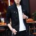 Men's Jacket Korean Version Stand-up Collar Season Thickened Denim Tooling Pure Cotton Jacket On Clothes_viptrois.com
