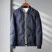 Men's Premium Quilted Down Jacket – 600FP 90% White Duck Feather Baseball Collar Coat, Business Casual Outerwear (Black/Khaki/Grey/Blue/Caramel)_viptrois.com