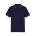Men's British-style Wheat Ear Polo Shirt, Casual Cotton Embroidered Color-blocked Short-sleeve Top For Men_viptrois.com