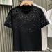 Teenage and guys brand light luxury men's T-shirt short sleeve star hot diamond net celebrity hot style high end niche half sleeved T-shirt_viptrois.com