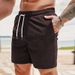 Men's Corduroy Casual Shorts – Breathable 5-Inch Inseam Elastic Waistband (S-2XL, Black/Beige/Army Green)_viptrois.com