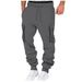 Men's Cargo Jogger Pants – Multi-Pocket Elastic Waist Casual Trousers, Streetwear Sweatpants (Black/Gray/10 Colors, S-XXXL)_viptrois.com