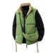 Reversible Puffer Vest Winter Sleeveless Quilted Jacket , Thickened Polyester Fill Stand Collar Zip-Up Streetwear Unisex Layering Essential_viptrois.com