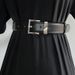 23 new minimalist style simple new silver buckle cowhide belt for women soft genuine leather belt jeans black belt for women_viptrois.com