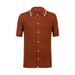 Men's Clothing Spring And Summer Casual All Match Brown Polo Collar Short Sleeved Single Breasted Middle Aged Knitted Sweater For Men_viptrois.com
