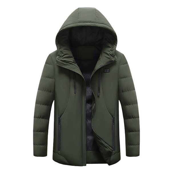 Men's Clothing 11 zone dual control smart heating cotton coat men's winter hooded dual control electric heating jacket heating cotton coat_viptrois.com