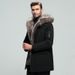"Classic Mid-Length Winter Coat For Men – Raccoon Fur Collar & Plush Lining, Timeless Dad & Husband Style"_viptrois.com
