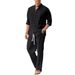 Men's Clothing Spring And Autumn Fashion Men's Shirt Casual Loose Long Sleeve Trousers Beach Suit_viptrois.com