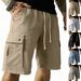 Men's Casual Tactical 5-Point Shorts Style Outdoor Workwear Loose Fit Cotton Linen Bamboo Blend Stretch For Sports_viptrois.com