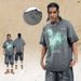 American Style Trendy T-Shirt Short Sleeve Men New Printed Summer National Trend Loose Top_viptrois.com