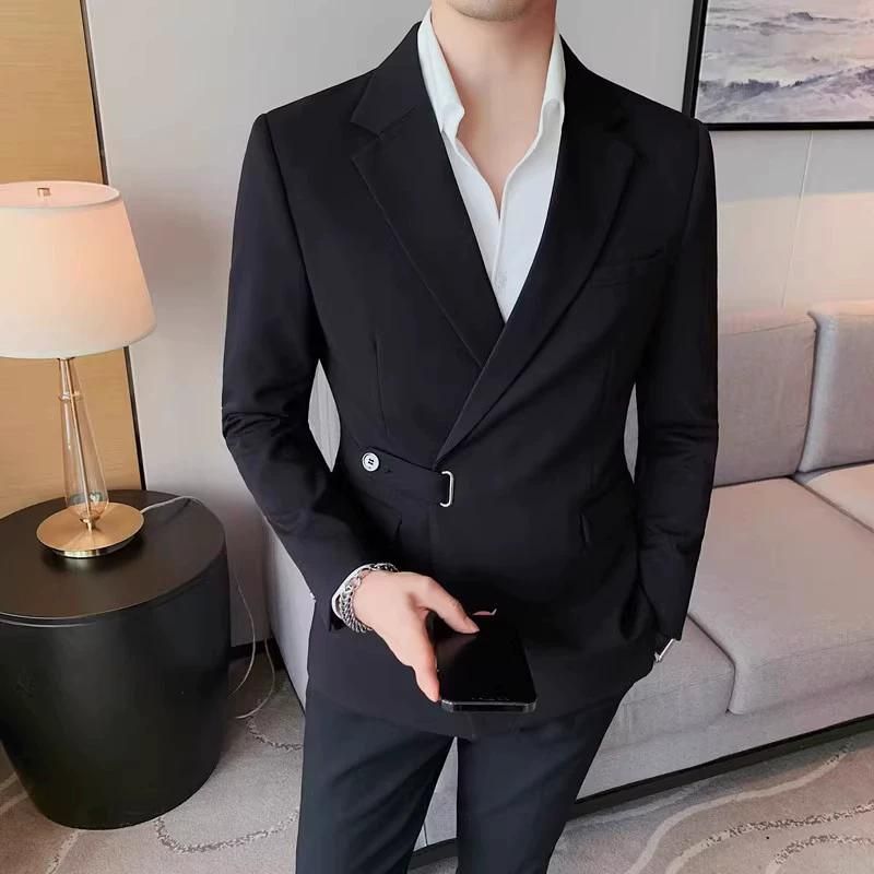 CT New Casual Trendy British Style Stylish High-end Slim Fit Men's Suit Solid Color Jacket Trend_viptrois.com