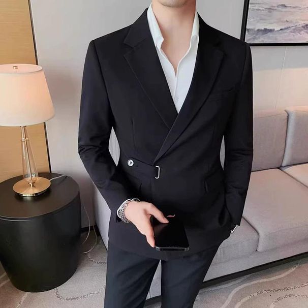 CT New Casual Trendy British Style Stylish High-end Slim Fit Men's Suit Solid Color Jacket Trend_viptrois.com