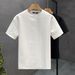 Teenage and guys High grade hemp pattern white men's short sleeved T-shirt trendy brand trendy summer clothes new 2024 spirited young man clothes_viptrois.com