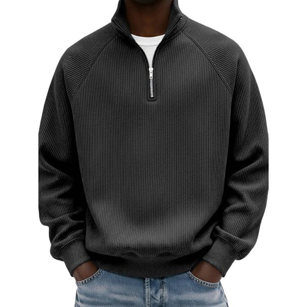 Men's Half-Zip Sweatshirt – 3D Digital Print, High Neck, Trendy Streetwear For Spring & Fall_viptrois.com