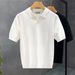 Men's Textured Knit Polo Shirt, Slim Fit Short Sleeve Casual T-Shirt With Turn-Down Collar For Daily Summer Wear_viptrois.com