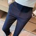 Men's Clothing Waffle Casual Trousers Summer Thin Business Suit Trousers Slim Fit Small Feet Free Ironing High End Suit Trousers_viptrois.com