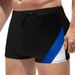 Men's Boxer Drawstring Side Contrast Color Design Lace Up Tight Sports Casual Swimming Trunks_viptrois.com